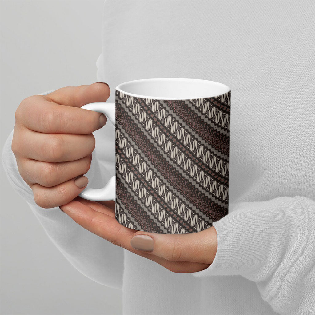 Yogyakarta Parang Batik Motifs Ceramic Mug Indonesian Traditional Pattern LT01 - Polynesian Pride