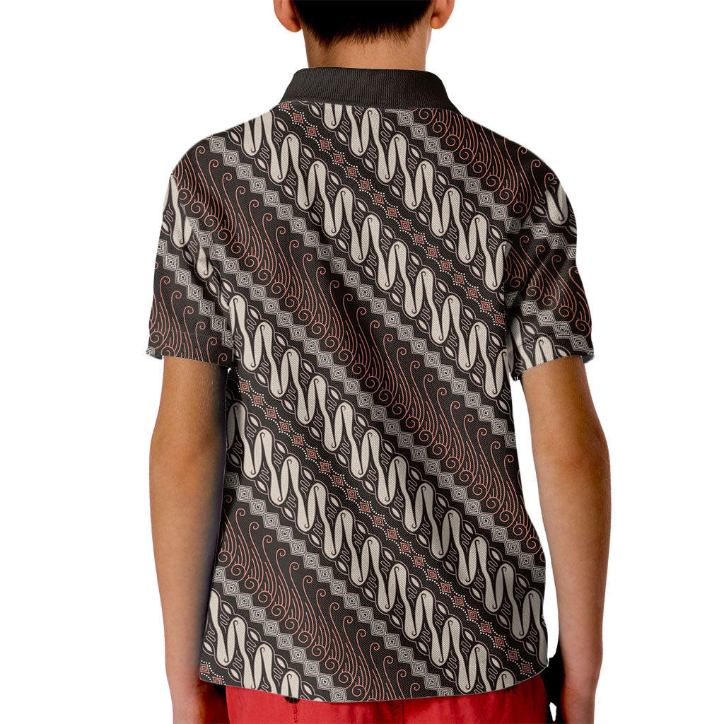 Yogyakarta Parang Batik Motifs Kid Polo Shirt Indonesian Traditional Pattern LT01 - Polynesian Pride