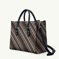 Yogyakarta Parang Batik Motifs Leather Bag Indonesian Traditional Pattern LT01 Brown - Polynesian Pride