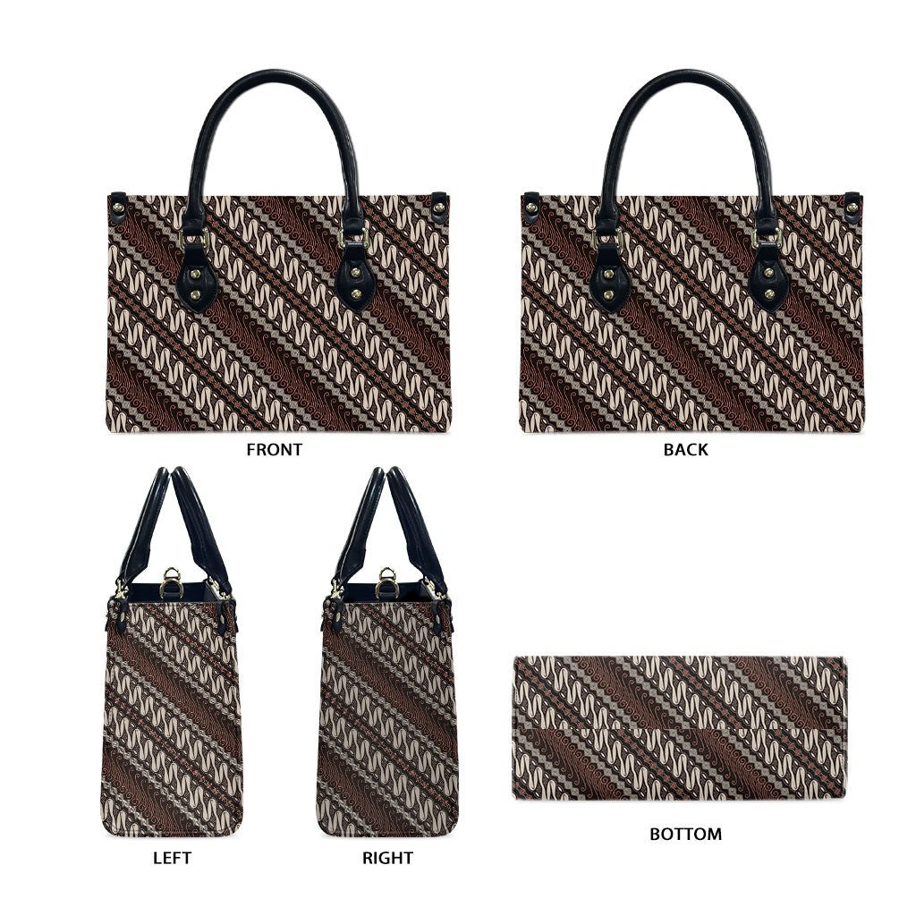 Yogyakarta Parang Batik Motifs Leather Bag Indonesian Traditional Pattern LT01 - Polynesian Pride