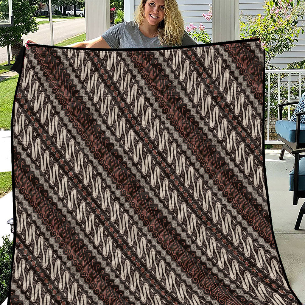 Yogyakarta Parang Batik Motifs Quilt Indonesian Traditional Pattern LT01 Brown - Polynesian Pride