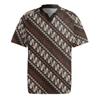 Yogyakarta Parang Batik Motifs Rugby Jersey Indonesian Traditional Pattern LT01 Brown - Polynesian Pride