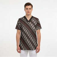 Yogyakarta Parang Batik Motifs Scrub Top Indonesian Traditional Pattern LT01 - Polynesian Pride