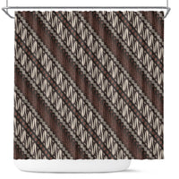 Yogyakarta Parang Batik Motifs Shower Curtain Indonesian Traditional Pattern LT01 Brown - Polynesian Pride