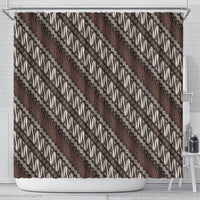 Yogyakarta Parang Batik Motifs Shower Curtain Indonesian Traditional Pattern LT01 - Polynesian Pride