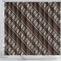 Yogyakarta Parang Batik Motifs Shower Curtain Indonesian Traditional Pattern LT01 - Polynesian Pride