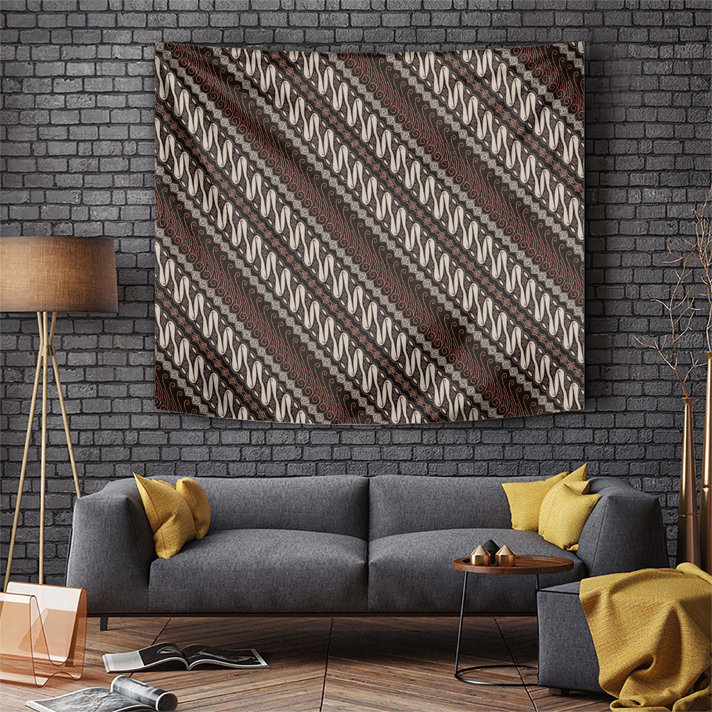 Yogyakarta Parang Batik Motifs Tapestry Indonesian Traditional Pattern LT01 Brown - Polynesian Pride
