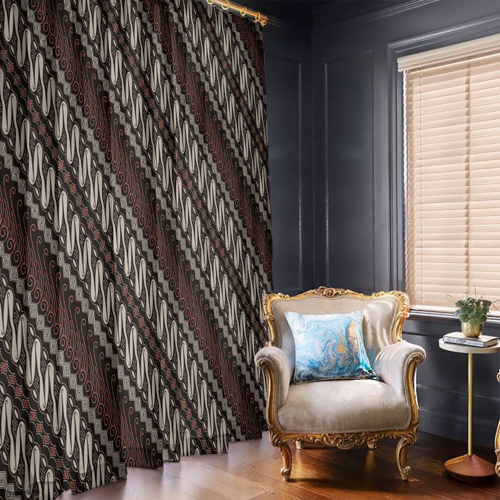Yogyakarta Parang Batik Motifs Window Curtain Indonesian Traditional Pattern LT01 - Polynesian Pride