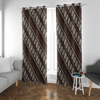 Yogyakarta Parang Batik Motifs Window Curtain Indonesian Traditional Pattern LT01 With Grommets Brown - Polynesian Pride