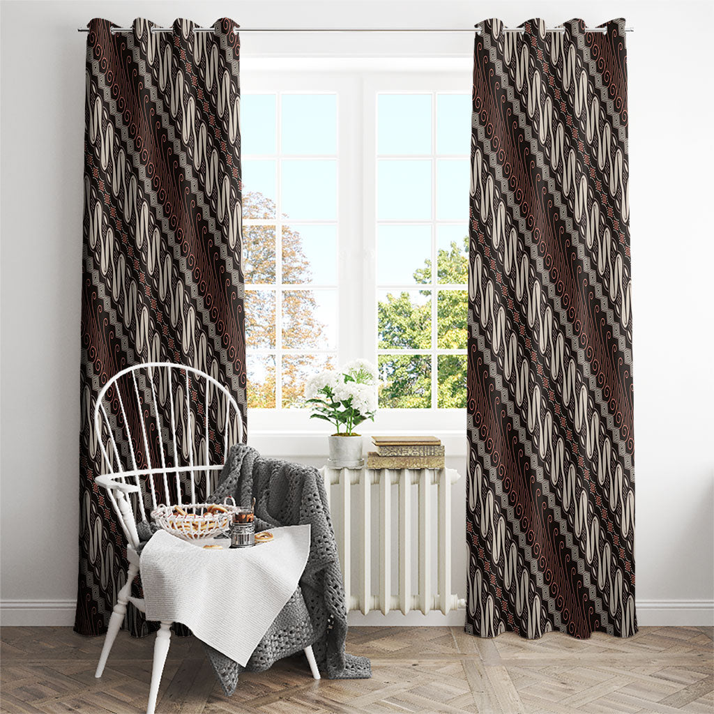 Yogyakarta Parang Batik Motifs Window Curtain Indonesian Traditional Pattern LT01 - Polynesian Pride