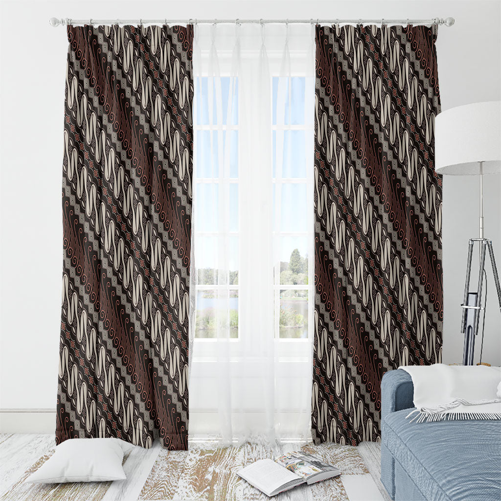 Yogyakarta Parang Batik Motifs Window Curtain Indonesian Traditional Pattern LT01 - Polynesian Pride