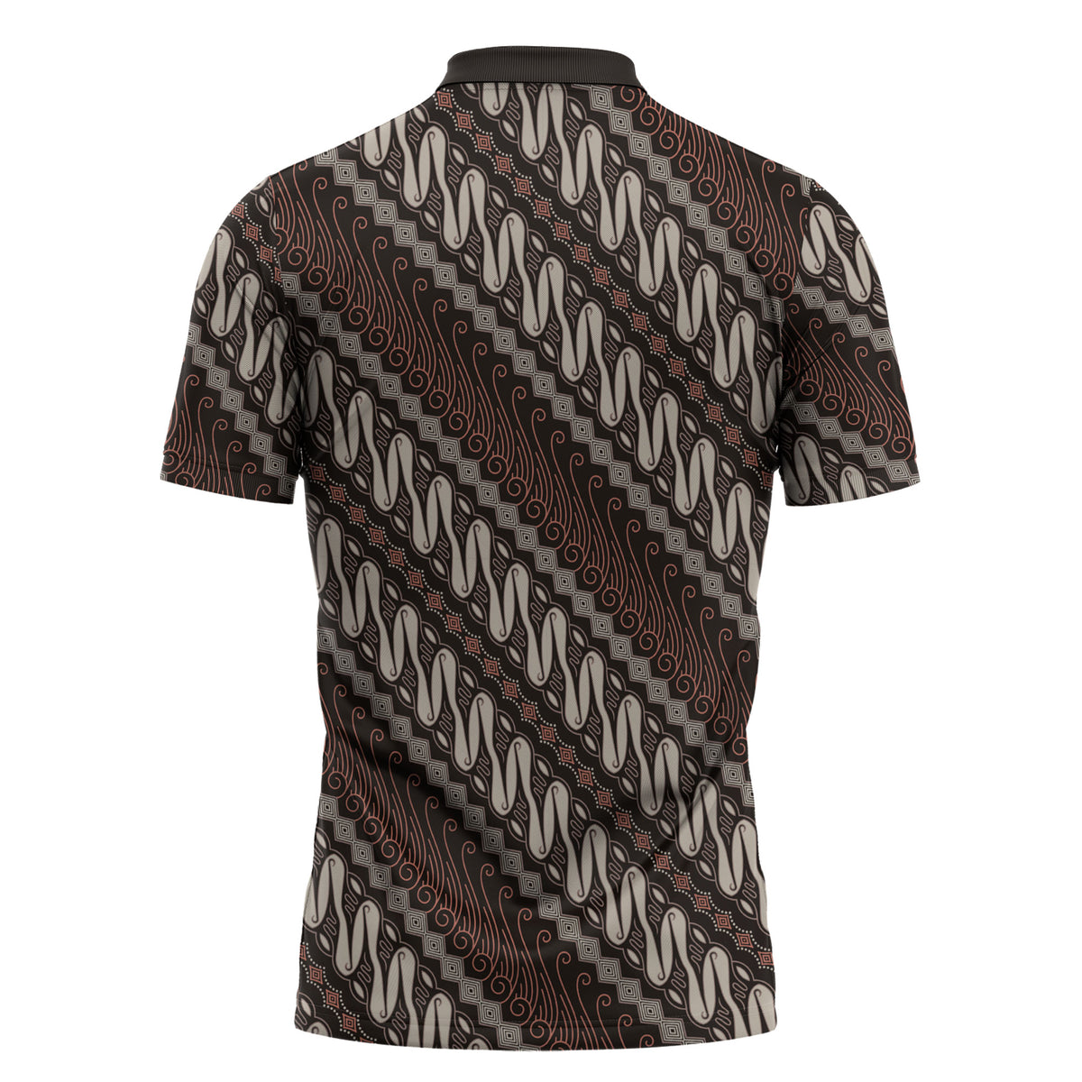 Yogyakarta Parang Batik Motifs Zipper Polo Shirt Indonesian Traditional Pattern LT01 - Polynesian Pride