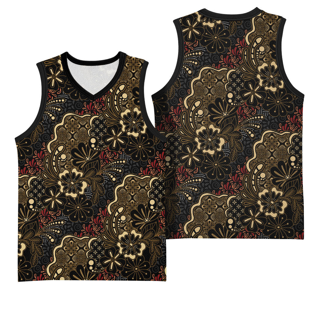 Batik Sekar Jagad Basketball Jersey Indonesian Traditional Pattern LT01 - Polynesian Pride