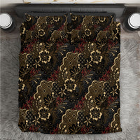 Batik Sekar Jagad Bedding Set Indonesian Traditional Pattern LT01 Black - Polynesian Pride