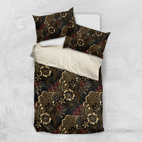 Batik Sekar Jagad Bedding Set Indonesian Traditional Pattern LT01 US Twin 172cm x 218cm Black - Polynesian Pride