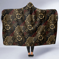 Batik Sekar Jagad Hooded Blanket Indonesian Traditional Pattern LT01 One Size Black - Polynesian Pride
