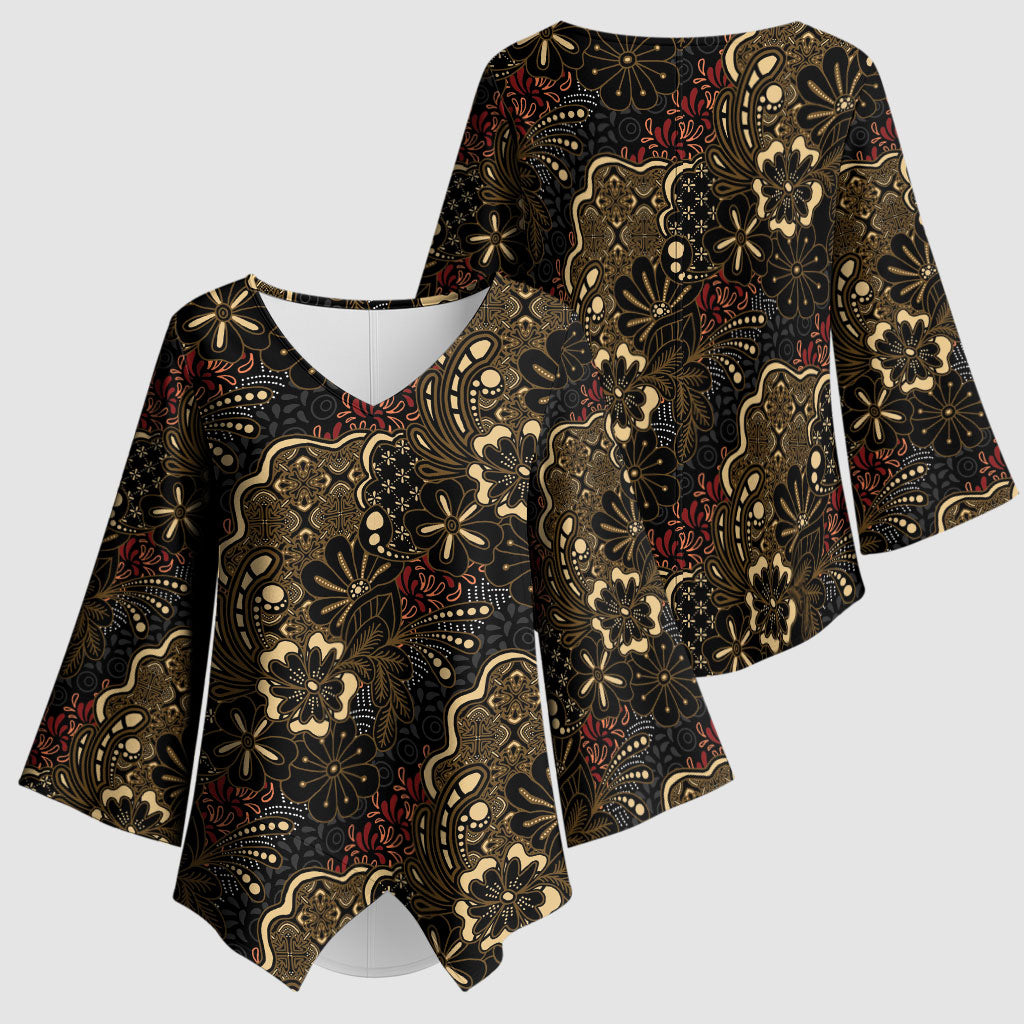 Batik Sekar Jagad Kimono Sleeve Blouse Indonesian Traditional Pattern LT01 - Polynesian Pride