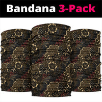 Batik Sekar Jagad Neck Gaiter Indonesian Traditional Pattern LT01 package One Size: 25*50cm Black - Polynesian Pride