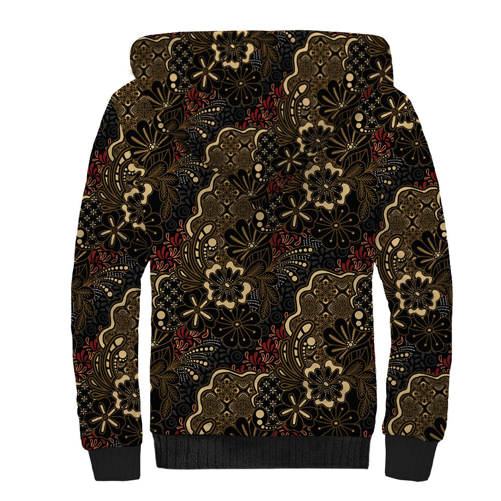 Batik Sekar Jagad Sherpa Hoodie Indonesian Traditional Pattern LT01 - Polynesian Pride