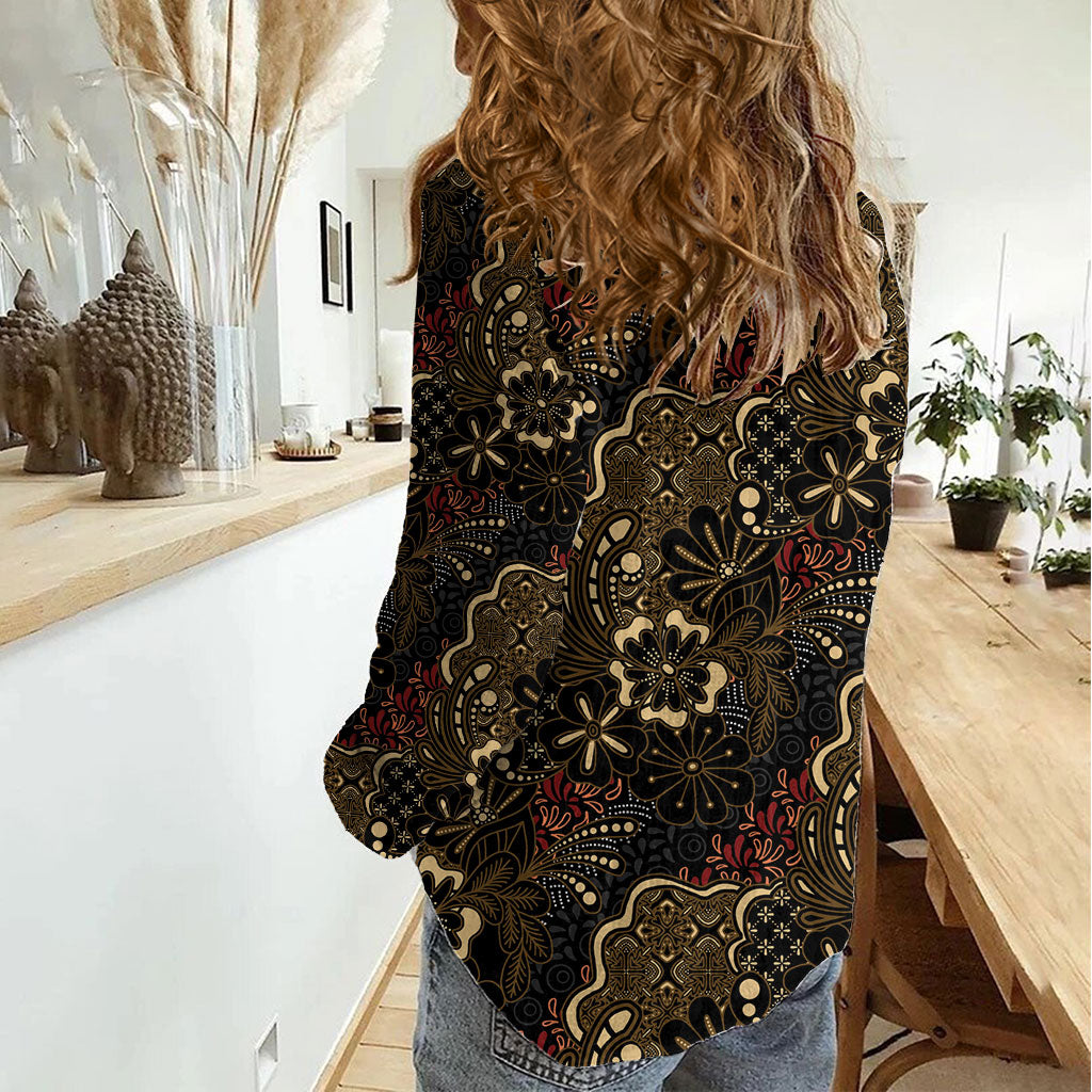 Batik Sekar Jagad Women Casual Shirt Indonesian Traditional Pattern LT01 - Polynesian Pride