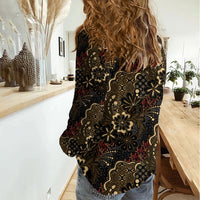 Batik Sekar Jagad Women Casual Shirt Indonesian Traditional Pattern LT01 - Polynesian Pride