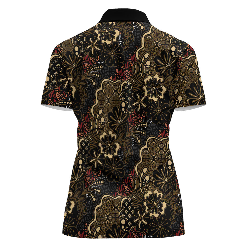 Batik Sekar Jagad Women Polo Shirt Indonesian Traditional Pattern LT01 - Polynesian Pride