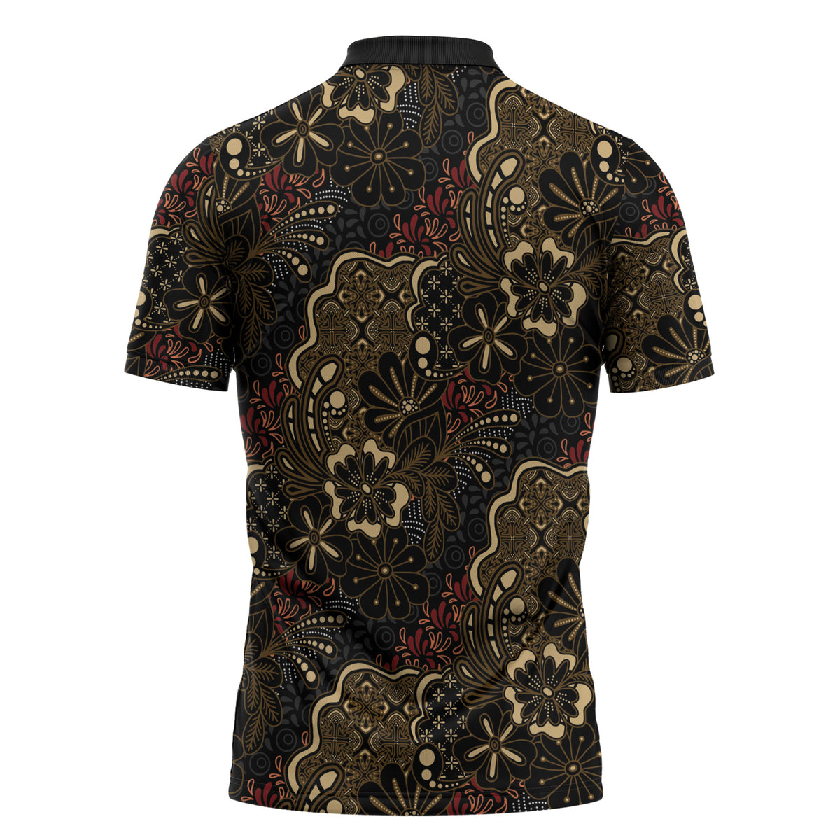 Batik Sekar Jagad Zipper Polo Shirt Indonesian Traditional Pattern LT01 - Polynesian Pride