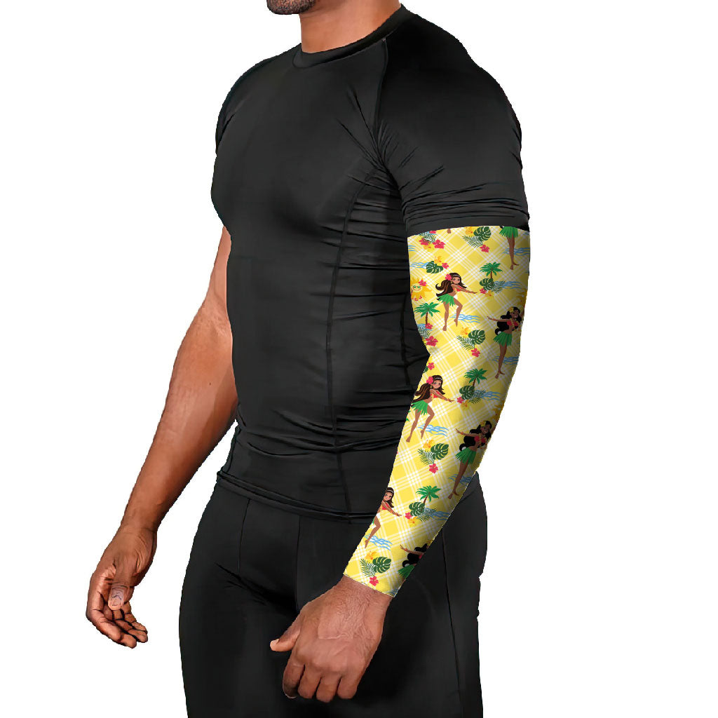 Hawaii Hula Girl Tropical Arm Sleeves Yellow Palaka LT01 - Polynesian Pride