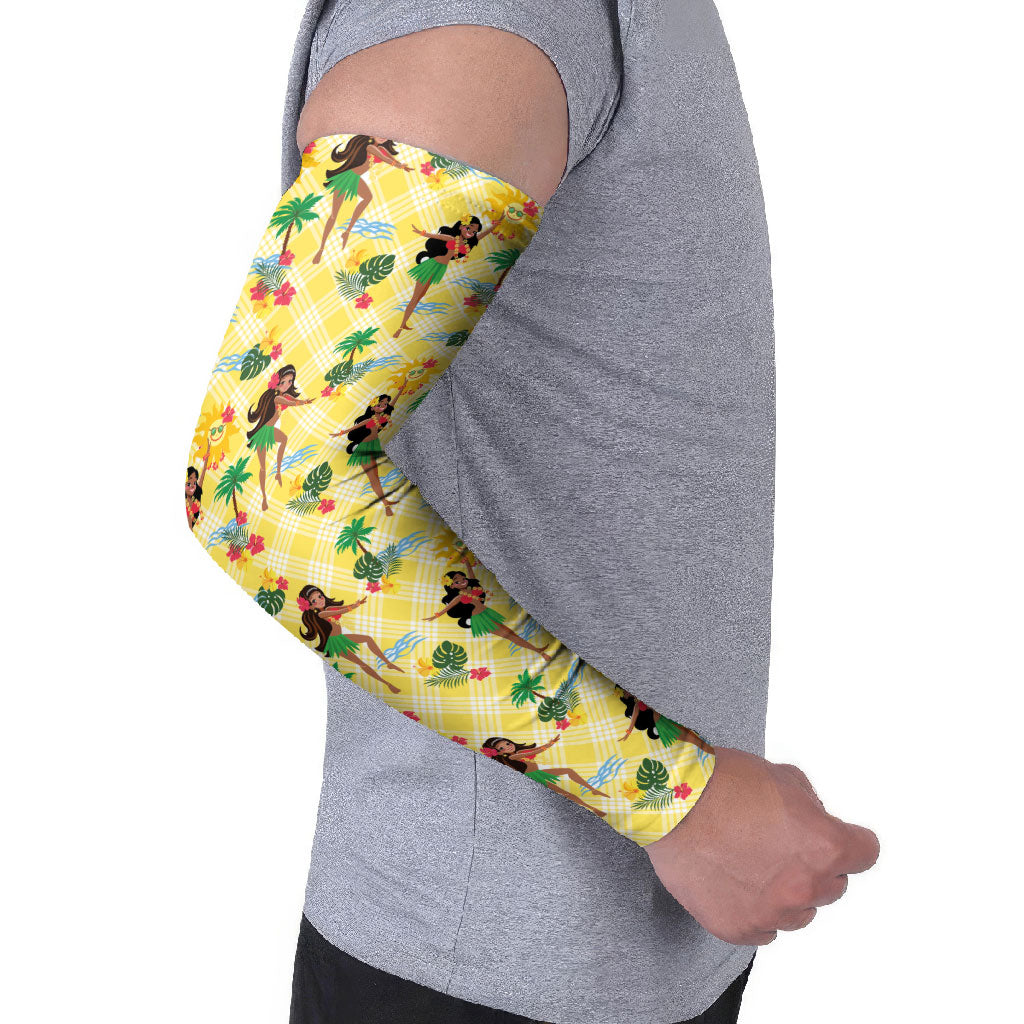 Hawaii Hula Girl Tropical Arm Sleeves Yellow Palaka LT01 - Polynesian Pride