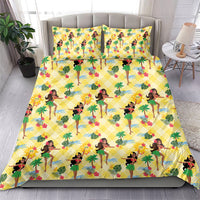 Hawaii Hula Girl Tropical Bedding Set Yellow Palaka LT01 - Polynesian Pride