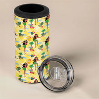 Hawaii Hula Girl Tropical 4 in 1 Can Cooler Tumbler Yellow Palaka LT01 - Polynesian Pride