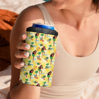 Hawaii Hula Girl Tropical 4 in 1 Can Cooler Tumbler Yellow Palaka LT01 - Polynesian Pride