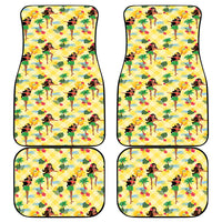 Hawaii Hula Girl Tropical Car Mats Yellow Palaka LT01 - Polynesian Pride