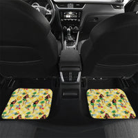 Hawaii Hula Girl Tropical Car Mats Yellow Palaka LT01 Set 2pcs - Back Yellow - Polynesian Pride