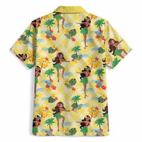 Hawaii Hula Girl Tropical Hawaiian Shirt Yellow Palaka LT01 - Polynesian Pride