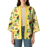Hawaii Hula Girl Tropical Kimono Yellow Palaka LT01 - Polynesian Pride