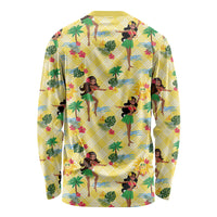 Hawaii Hula Girl Tropical Long Sleeve Shirt Yellow Palaka LT01 - Polynesian Pride