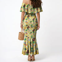Hawaii Hula Girl Tropical Mermaid Dress Yellow Palaka LT01 - Polynesian Pride
