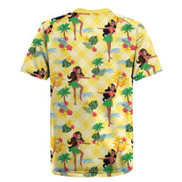 Hawaii Hula Girl Tropical Rugby Jersey Yellow Palaka LT01 - Polynesian Pride