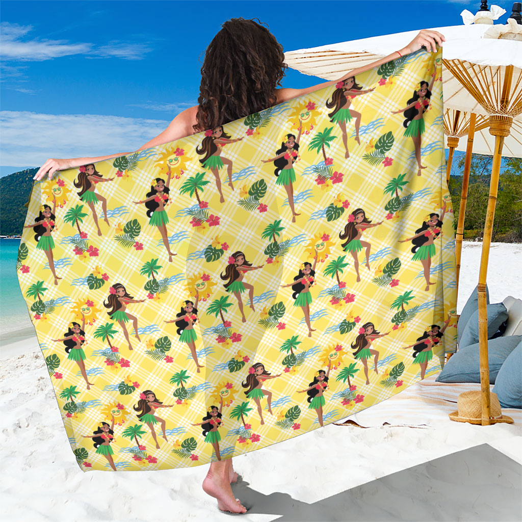 Hawaii Hula Girl Tropical Sarong Yellow Palaka LT01 One Size 44 x 66 inches Yellow - Polynesian Pride