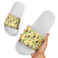 Hawaii Hula Girl Tropical Slide Sandals Yellow Palaka LT01 - Polynesian Pride