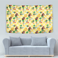 Hawaii Hula Girl Tropical Tapestry Yellow Palaka LT01 - Polynesian Pride