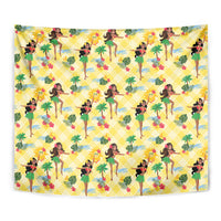 Hawaii Hula Girl Tropical Tapestry Yellow Palaka LT01 - Polynesian Pride
