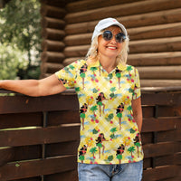 Hawaii Hula Girl Tropical Women Polo Shirt Yellow Palaka LT01 - Polynesian Pride