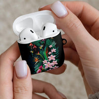 Hawaii Hummingbird Tropical Flowers AirPods Case Dark Green LT01 - Polynesian Pride