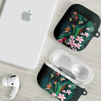 Hawaii Hummingbird Tropical Flowers AirPods Case Dark Green LT01 - Polynesian Pride