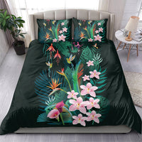 Hawaii Hummingbird Tropical Flowers Bedding Set Dark Green LT01 - Polynesian Pride