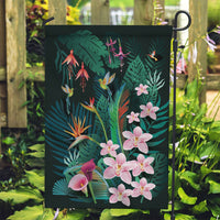 Hawaii Hummingbird Tropical Flowers Garden Flag Dark Green LT01 Garden Flag Green - Polynesian Pride