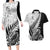 New Zealand Silver Fern Rugby Couples Matching Long Sleeve Bodycon Dress and Hawaiian Shirt Aotearoa Maori Black Version LT01 Black - Polynesian Pride