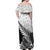 New Zealand Silver Fern Rugby Off Shoulder Maxi Dress Aotearoa Maori Black Version LT01 - Polynesian Pride